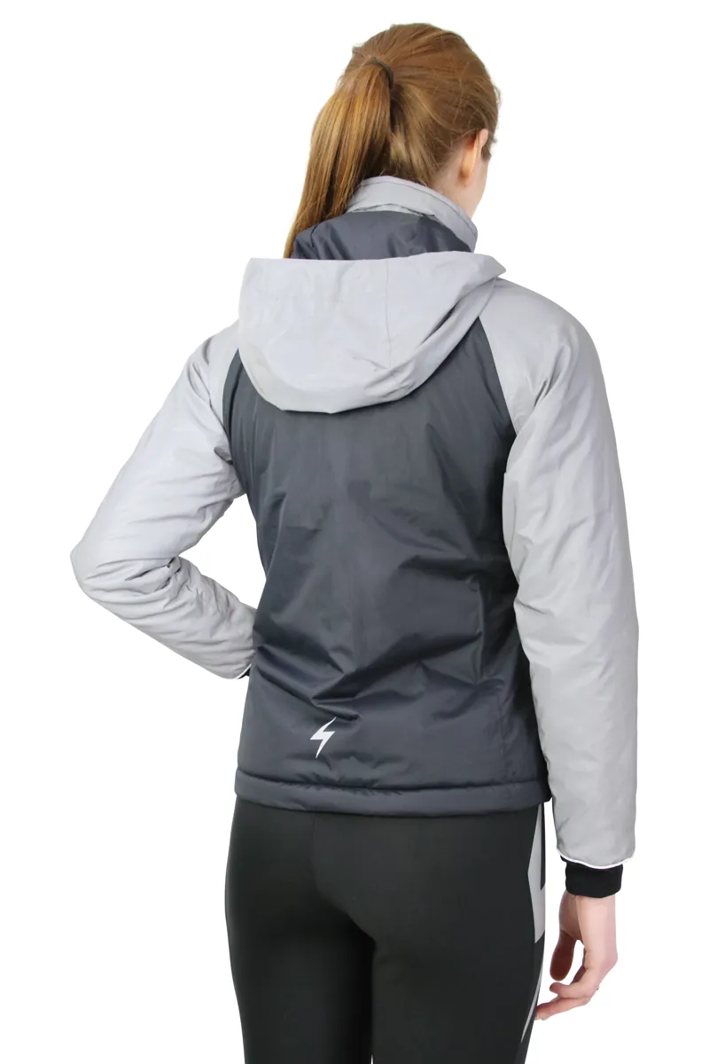 Hy Equestrian Silva Flash Waterproof Padded Jacket - Black/Reflective Silver-1